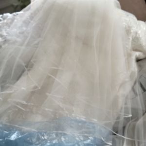 Soft white size 20 wedding dress, two mermaid slips and veil